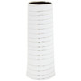 Haldis Large White Silver Stripe Ceramic Vase