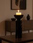 Carrie Medium Black Crystal Candle Holder