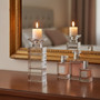 Carrie Clear Finish Small Candle Holder
