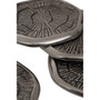 Silva Set Of Four Oak Effect Silver Top Coasters