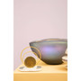 Hessa cut glass bowl with chrome effect