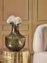 Herbie Green and Gold Large Glass Vase
