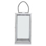 Herber Large Silver Steel With Hair On Leather Handle Lantern