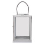 Herber Small Silver Steel With Hair On Leather Handle Lantern