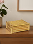 Hiba Small Gold Finish Bamboo Effect Trinket Box