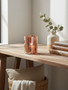 Gaia Pink Antique Finish Small Candle Holder