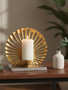 Dion Small Two Toned Silver and Gold Finish Candle Holder
