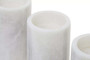 Salmo Set Of Three White Marble Tealight Holders