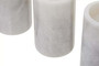 Salmo Set Of Three White Marble Tealight Holders