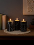 Salmo Set Of Three Black Marble Tealight Holders