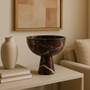 Salmo Large Red Marble Pedestal Bowl