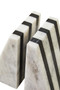 Soma Set of Two Striped White Marble Bookends