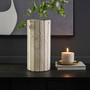Tibor Travertine Ribbed Vase