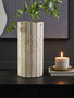 Tibor Travertine Ribbed Vase
