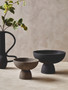 Deriva Large Textured Black Pedestal Bowl