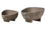 Deriva Set Of 2 Textured Grey Bowls