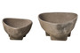Deriva Set Of 2 Textured Grey Bowls