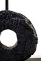 Fidel Small Charred Black Mango Wood Log Candle Holder