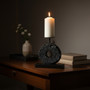 Fidel Small Charred Black Mango Wood Log Candle Holder