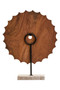 Westo Natural Wood Round Sculpture with Travertine Base