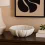 Zoro Medium White Marble Lotus Bowl