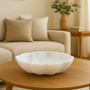 Zoro Large White Marble Scalloped Bowl