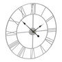 Genova Small Silver Metal Roman Numeral Wall Clock