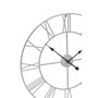 Genova Small Silver Metal Roman Numeral Wall Clock