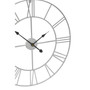 Genova Small Silver Metal Roman Numeral Wall Clock