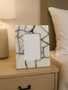 Marmara White and Black Marble 4In X 6In Small Photo Frame