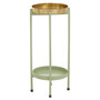 Sabria Green and Gold Tiw Tier Plant Stand