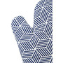 Modern Retro White / Blue Single Oven Glove