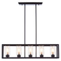 Aliko 5 Bulb Matte Black Pendant Lamp
