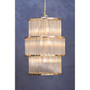 Salasco 3 Tier Nickel Finish Glass Chandelier