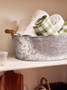 Doro Set Of Three Green And White Tea Towels