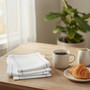 Doro Set Of 3 White And Grey Voilet Waffle Tea Towels