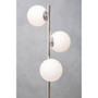 Karter Chrome Finish and White Glass Floor Lamp