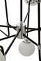 Abira Black And Chrome 16 Arm Pendant Light