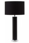 Hanah Black Snake Leather Effect Table Lamp with Chrome Base