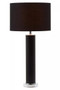 Hanah Black Snake Leather Effect Table Lamp with Chrome Base