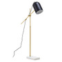 Equipoise Black and Brass Finish Floor Lamp with Marble Base