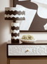 Carta Black And White Curved Stripe Papier Mache Table Lamp
