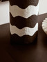 Carta Black And White Curved Stripe Papier Mache Table Lamp