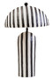 Carta Black and White Stripe Papier Mache Table Lamp with Dome Shade