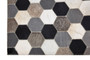 Bosie Safira Large Hair on Leather Hexagon Patchwork Rug