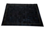 Bosie Safira Small Black hair on leather Patchwork Rug With Gold Studs