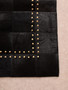 Bosie Safira Small Black hair on leather Patchwork Rug With Gold Studs