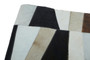 Bosie Safira Small Geometric Striped Hair on Leather Patchwork Rug