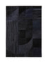 Bosie Safira Small Black And Grey Deco Hair on Leather Rug
