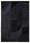 Bosie Safira Large Deco Black And Grey Hair on Leather Rug